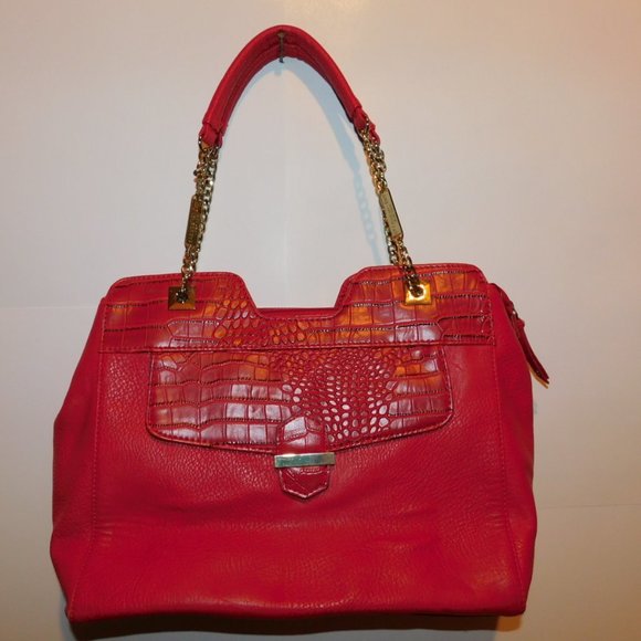Olivia + Joy Bags Olivia Joy Handbag Large Red Tote Shoulder Purse